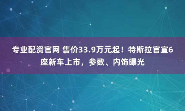 专业配资官网 售价33.9万元起！特斯拉官宣6座新车上市，参数、内饰曝光